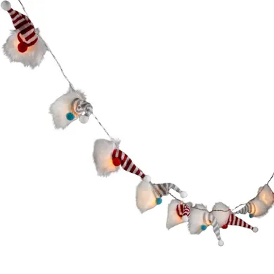 Edelman, Luca, lampki girlanda, skrzaty mikołaje, ciepły biały, 12 szt.