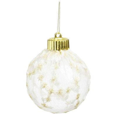 Edelman, Mica, bombka plastikowa, gwiazdki koronkowe zdobienie, 8 cm
