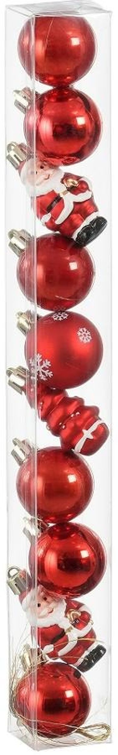 Edelman, Mica, bombki formówki plastikowe, mikołaj i choinka, 10 szt.