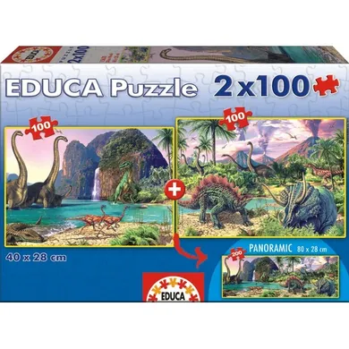 Educa, Dinozaury, puzzle 2w1, 200 elementów
