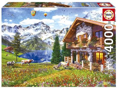 Educa, Dom w Alpach, puzzle, 4000 elementów
