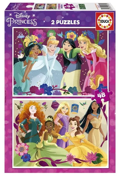 Educa, Księżniczki Disneya, puzzle, 2-48 elementów