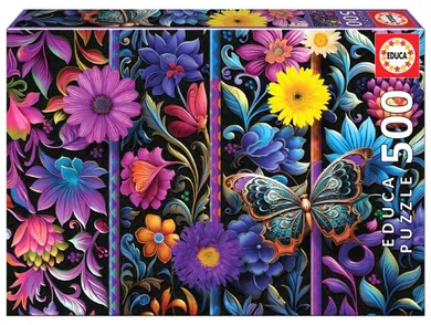 Educa, Kwiaty i motyl, puzzle, 500 elementów
