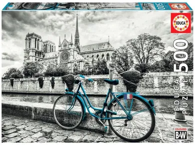 Educa, Niebieski rower, Katedra Notre Dam, puzzle, 500 elementów
