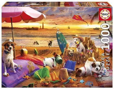 Educa, Psy na plaży, puzzle, 1000 elementów