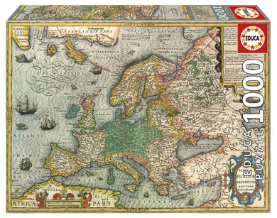 Educa, Stara mapa Europy, puzzle, 1000 elementów