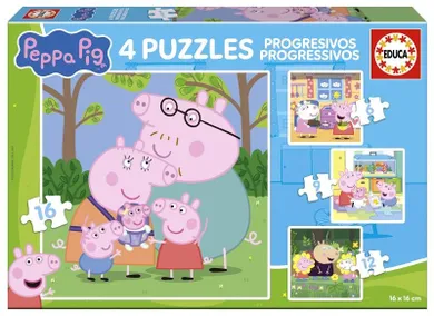 Educa, Świnka Peppa, puzzle 4w1