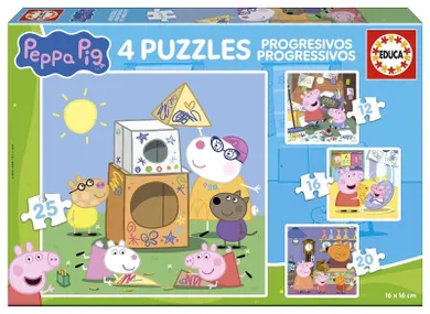 Educa, Świnka Peppa, puzzle 4w1