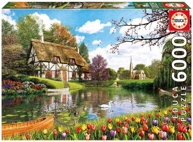 Educa, Wiosna w domku nad jeziorem, puzzle, 6000 elementów