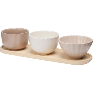 eh Excellent Houseware, Nobi, miseczki na przekąski, 3 naczynia i podłużna tacka