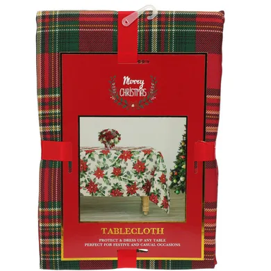 Eh Excellent Houseware, obrus w szkocką kratę, 130-180 cm