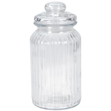 eh Excellent Houseware, prążkowany słoik ze szczelną pokrywką, 1000 ml