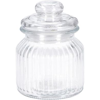 eh Excellent Houseware, prążkowany słoik ze szczelną pokrywką, 500 ml