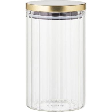 Eh Excellent Houseware, szklany słoik ze złotą pokrywką, 1000 ml