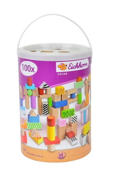 Eichhorn, Klocki drewniane w wiaderku, 100 elementów