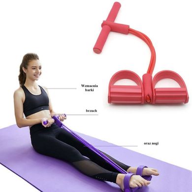 Ekspander fitness do ćwiczeń mięśni nóg, brzucha, ud, czerwony