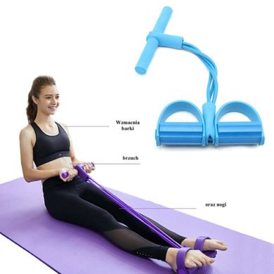 Ekspander fitness do ćwiczeń mięśni nóg, brzucha, ud, niebieski