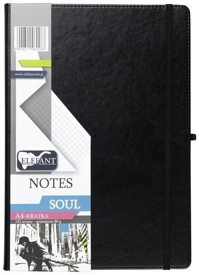 Elefant, Soul, notes A4, kratka, czarny, 1 szt.