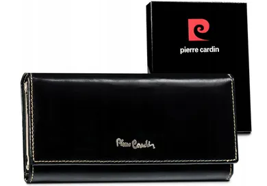 Elegancki, klasyczny portfel damski ze skóry naturalnej, Pierre Cardin