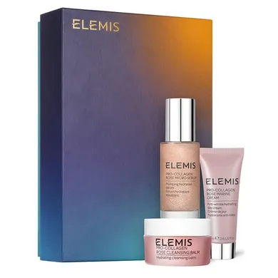 Elemis, The Pro-Collagen Rose Icons, zestaw balsam oczyszczający, 15 ml + serum do twarzy, 30 ml + krem do twarzy, 15 ml