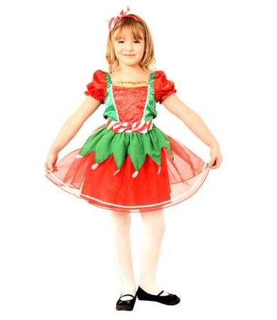 Elf, pomocnica Mikołaja, sukienka, strój dla dzieci, 110/116