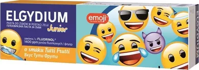 Elgydium, Emoji Junior, pasta do zębów dla dzieci, tutti frutti, 7-12 lat, 50 ml