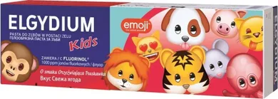 Elgydium, Emoji Kids, pasta do zębów dla dzieci, truskawkowa, 3-6l, 50 ml