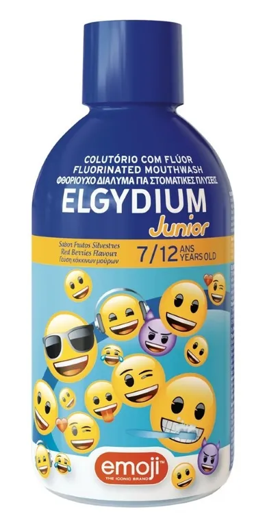 Elgydium, Emoji, płyn do płukania jamy ustnej, truskawkowo-malinowy, 500 ml