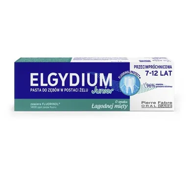 Elgydium, Junior, pasta do zębów dla dzieci, miętowa, 7-12l, 50 ml