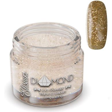 Elisium, Diamond 2in1 Powder, proszek do manicure tytanowego, D09 Glowing Gold, 23g