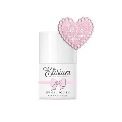 Elisium, UV Gel Polish, lakier hybrydowy do paznokci, 076 Awesome Pink, 8 ml
