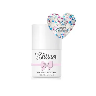 Elisium, UV Gel Polish, lakier hybrydowy do paznokci, 098 Crazy Conffetti, 8 ml