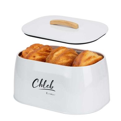 Elitehoff, chlebak, pojemnik stalowy na pieczywo, biały, e-6325