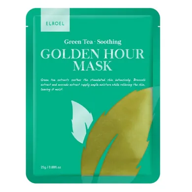 Elroel, Golden Hour Mask, łagodząca maska do twarzy, Green Tea, 25g