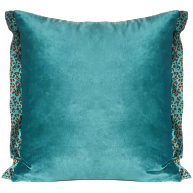 Ema, welwetowa poszewka z efektownym zdobieniem z tkaniny w cętki, 45-45 cm