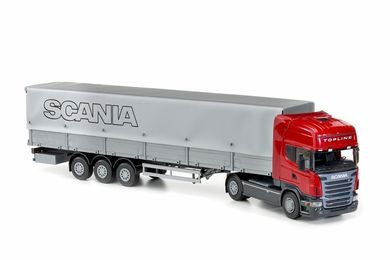 Emek, Scania R Topline, ciągnik siodłowy z plandeką, model, czerwony