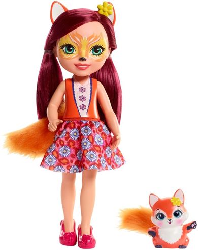 Enchantimals, Felicity Fox i Flick, duża lalka i zwierzątko, zestaw
