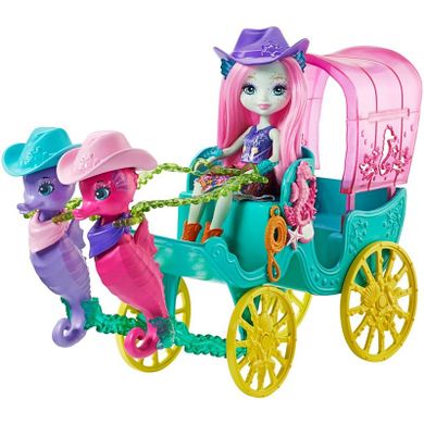 Enchantimals, Lalka i powóz morskich koników, zestaw figurek