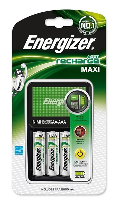 Energizer, ładowarka MAXI + POWER PLUS AA 2000 mAh, 4 szt.