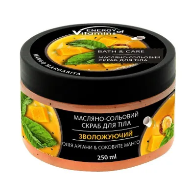 Energy Of Vitamins, Bath&Care, olejowy peeling solny do ciała, mango margarita z olejkiem arganowym, 250 ml