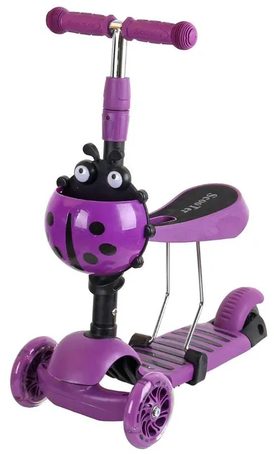 Enero, Biedronka, hulajnoga 3-kołowa, balansowa, 3w1, fioletowa