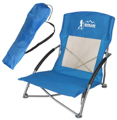Enero Camp, fotel turystyczny z podłokietnikami, niebieski, 55-58-64 cm