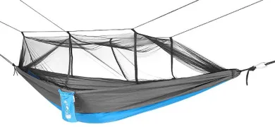 Enero Camp, hamak turystyczny, z moskitierą, 2 osobowy, niebieski, 270-140 cm