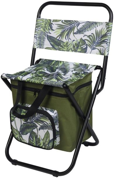 Enero Camp, krzesło turystyczne, taboret składany, z torbą pod siedziskiem, Jungle Light, 35-28-58 cm