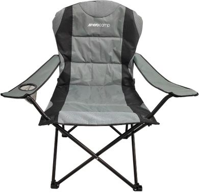 Enero Camp, Lux, krzesło turystyczne, składane, szaro-czarne, 60-60-105 cm