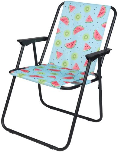 Enero Camp, składane krzesło turystyczne z podłokietnikami, 52-44-75 cm fruit melon