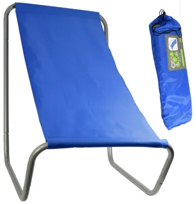 Enero Camp, składany leżak ogrodowo-plażowy z torbą, niebieski