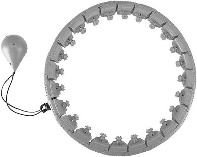Enero Fit, hula hop fitness z masażerem i obciążeniem, szary