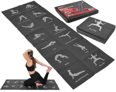 Enero, Fit, mata do jogi, czarna, 170-60-0.5 cm