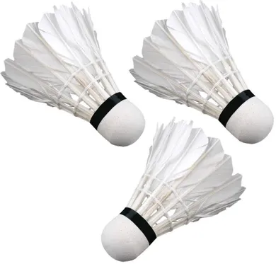 Enero, lotki do badmintona, z piór, białe, 3 szt.